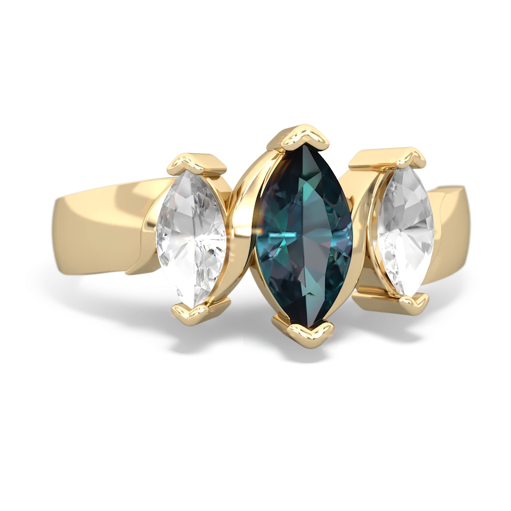 Alexandrite Three Peeks 14K Yellow Gold ring R2433