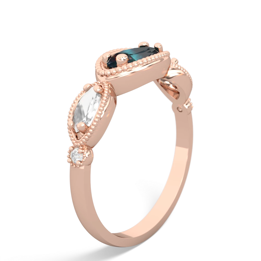 Alexandrite Milgrain Marquise 14K Rose Gold ring R5700