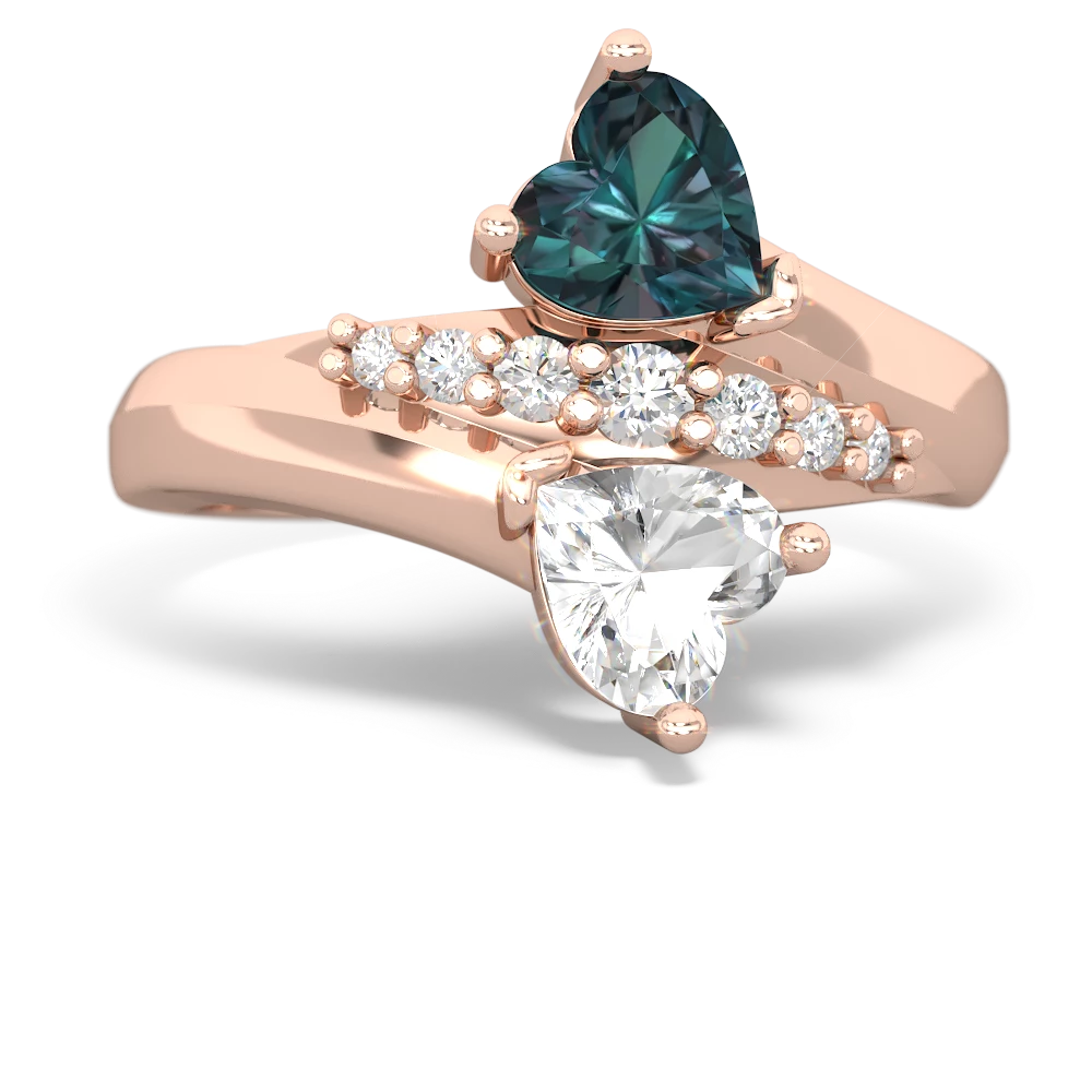 Alexandrite Heart To Heart 14K Rose Gold ring R2064