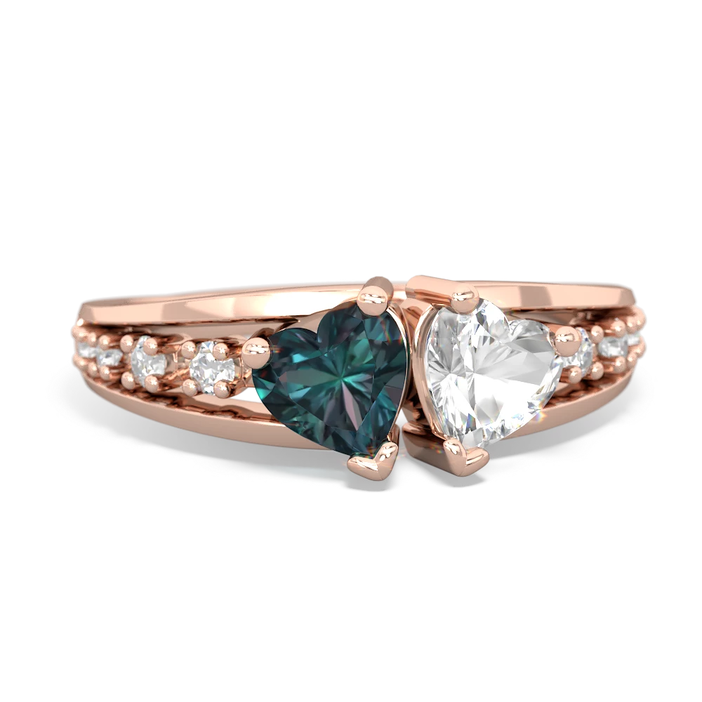 Alexandrite Heart To Heart 14K Rose Gold ring R3342