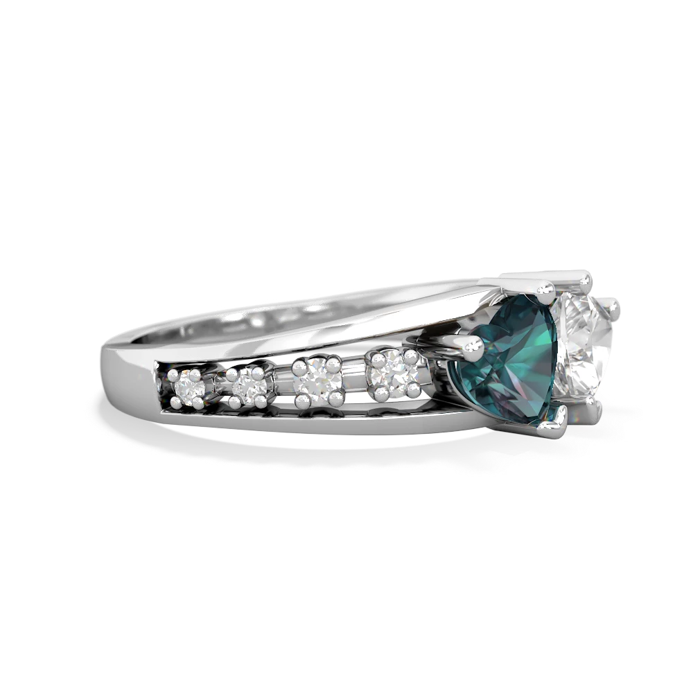 Alexandrite Heart To Heart 14K White Gold ring R3342