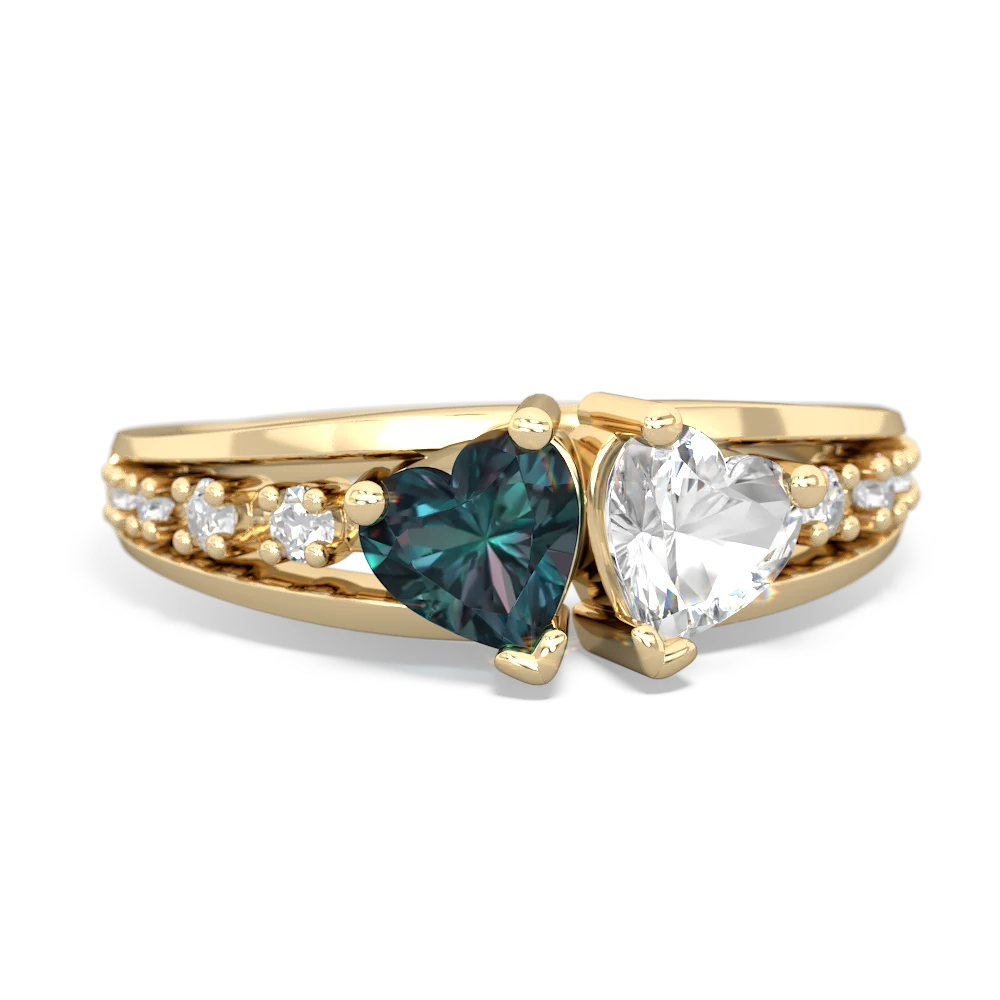 Alexandrite Heart To Heart 14K Yellow Gold ring R3342