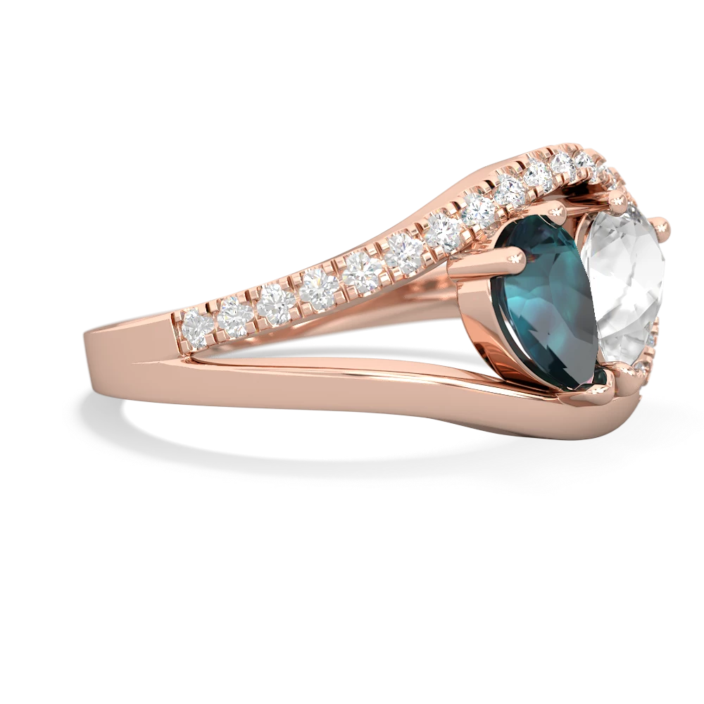 Alexandrite Nestled Heart Keepsake 14K Rose Gold ring R5650