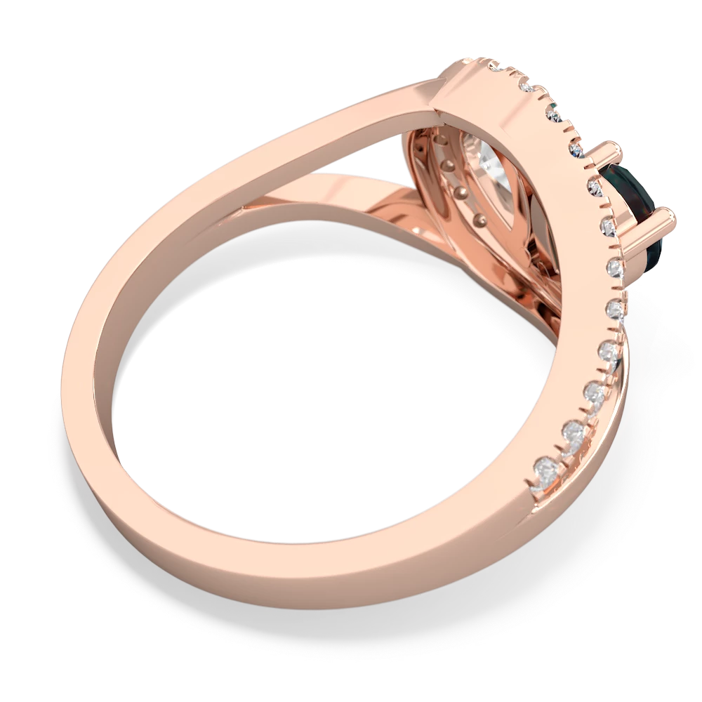 Alexandrite Nestled Heart Keepsake 14K Rose Gold ring R5650