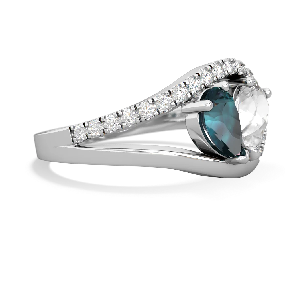 Alexandrite Nestled Heart Keepsake 14K White Gold ring R5650