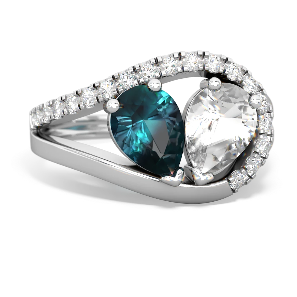 Alexandrite Nestled Heart Keepsake 14K White Gold ring R5650