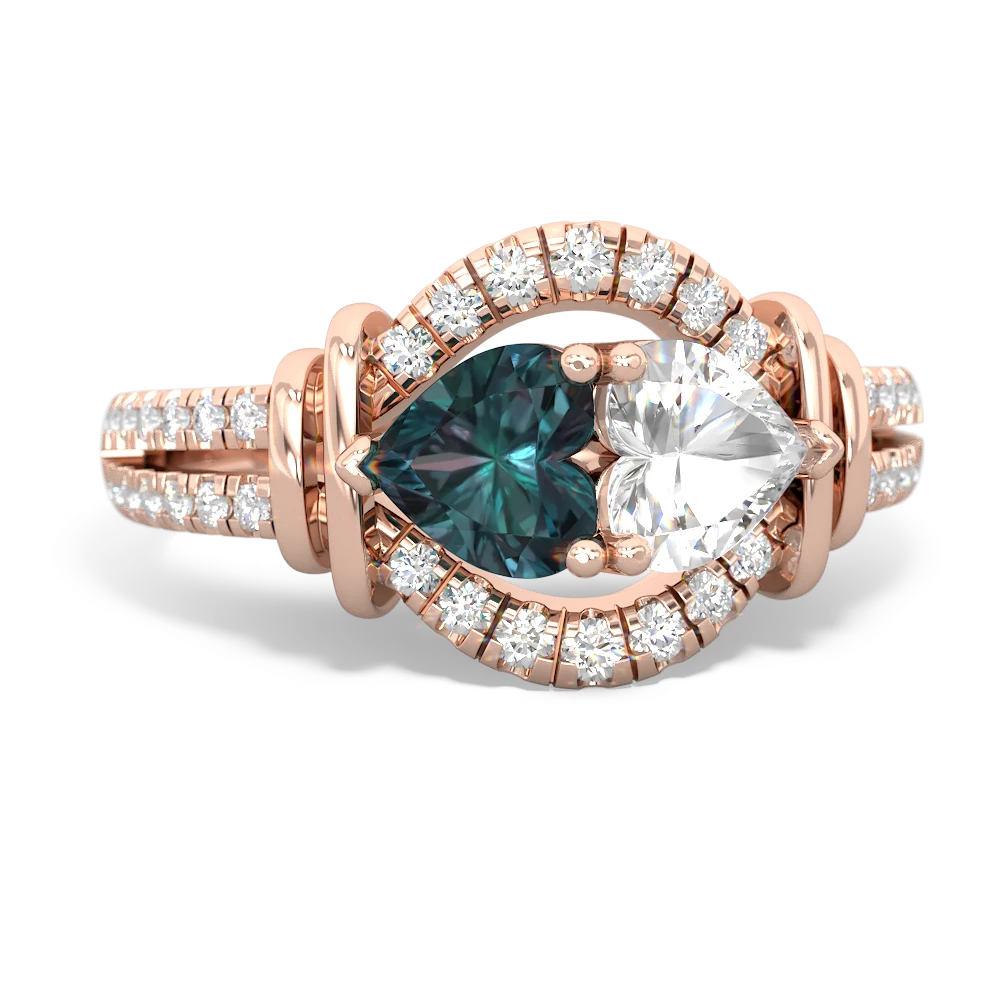 Alexandrite Art-Deco Keepsake 14K Rose Gold ring R5630