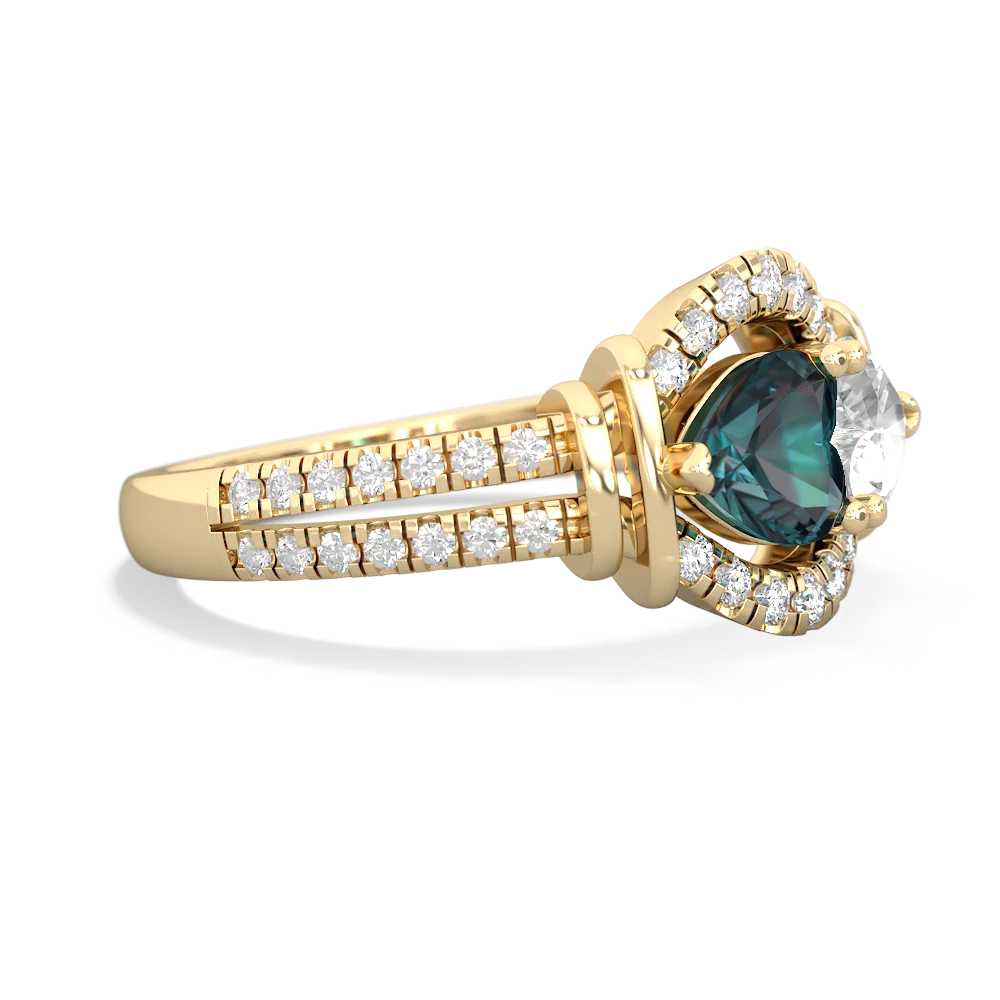 Alexandrite Art-Deco Keepsake 14K Yellow Gold ring R5630