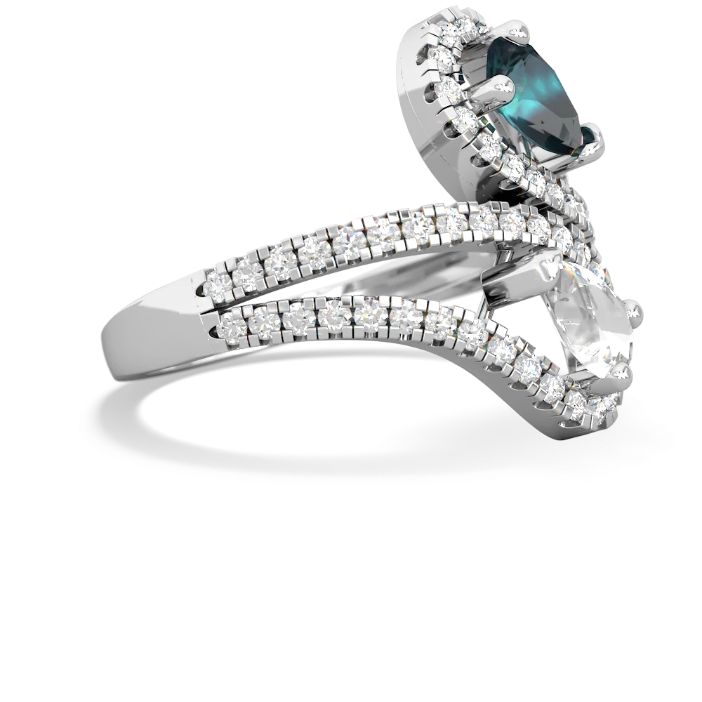 Alexandrite Diamond Dazzler 14K White Gold ring R3000