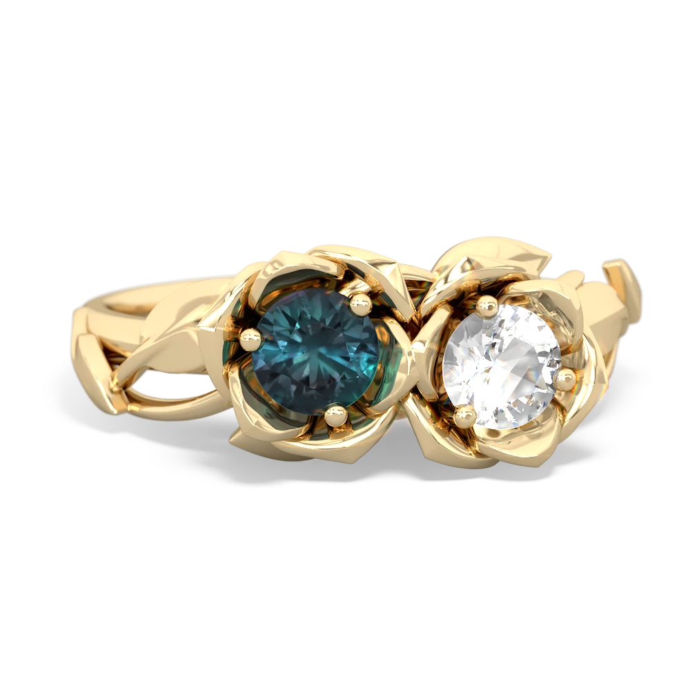 Alexandrite Rose Garden 14K Yellow Gold ring R5510