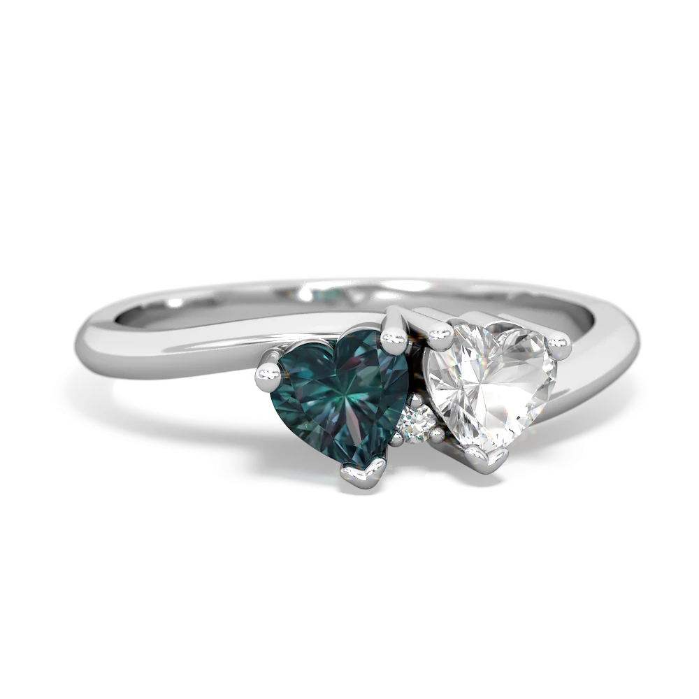 Alexandrite Sweethearts 14K White Gold ring R5260