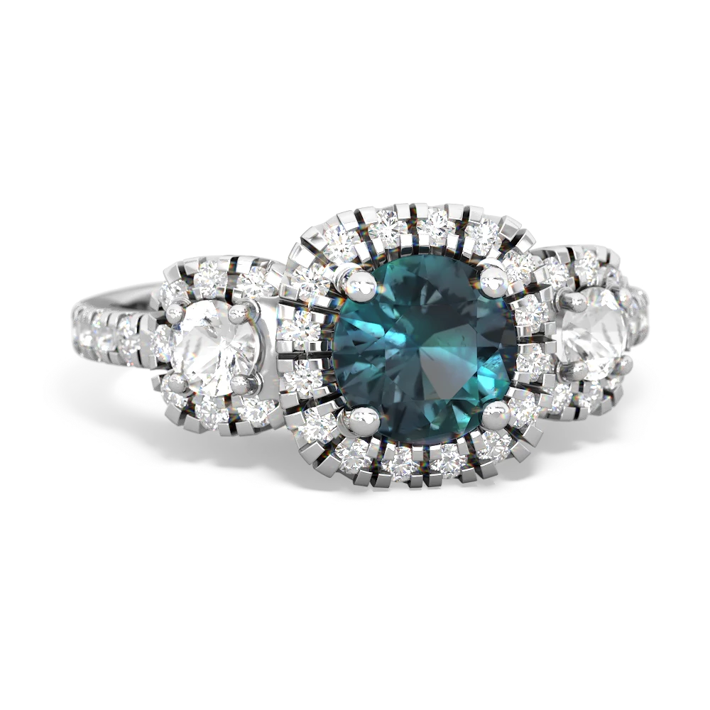 Alexandrite Regal Halo 14K White Gold ring R5350