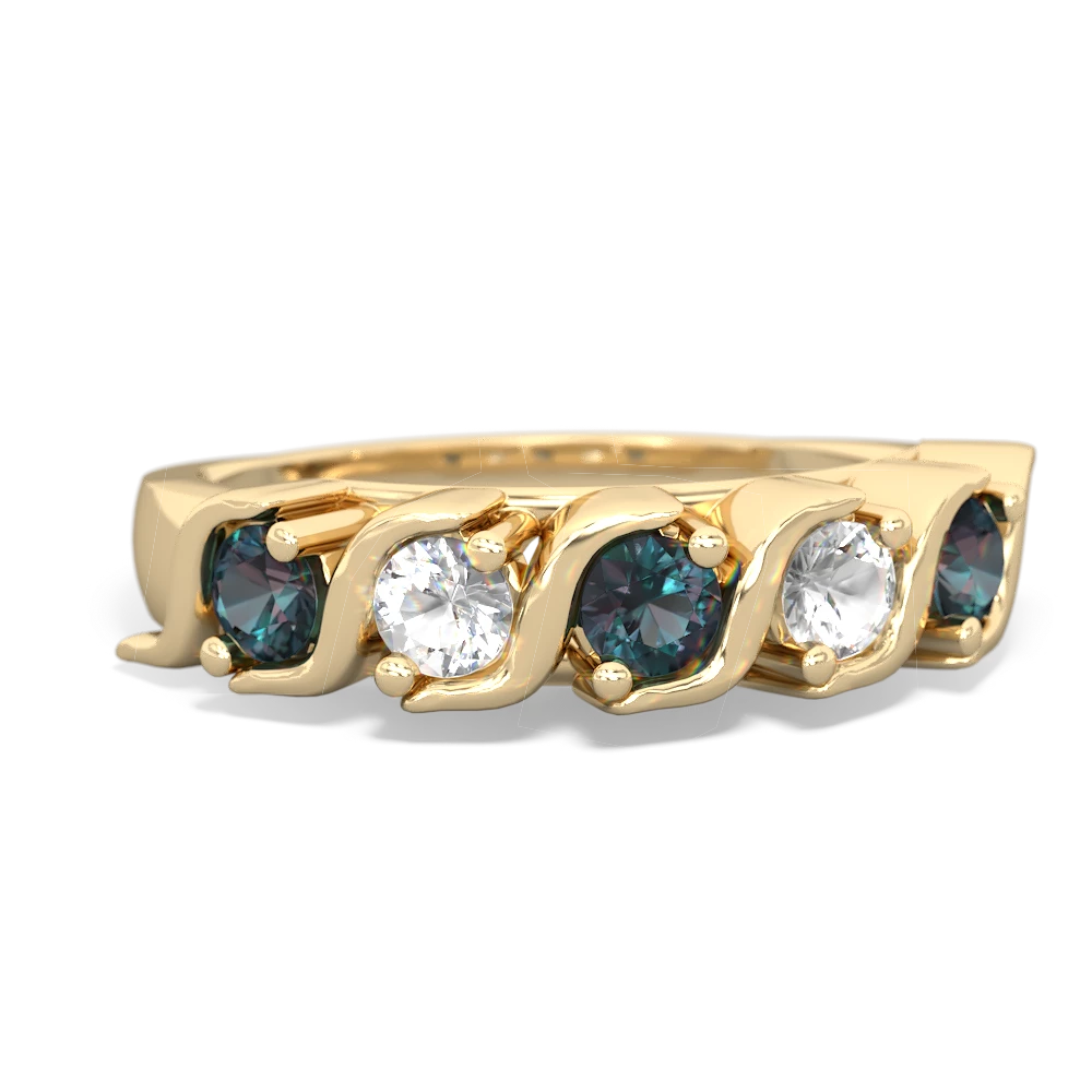 Alexandrite Anniversary Band 14K Yellow Gold ring R2089