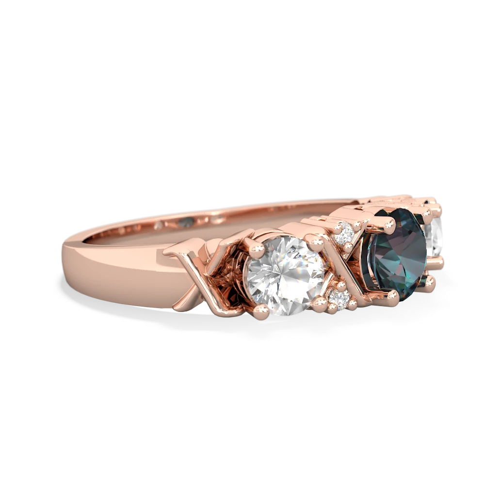 Alexandrite Hugs And Kisses 14K Rose Gold ring R5016