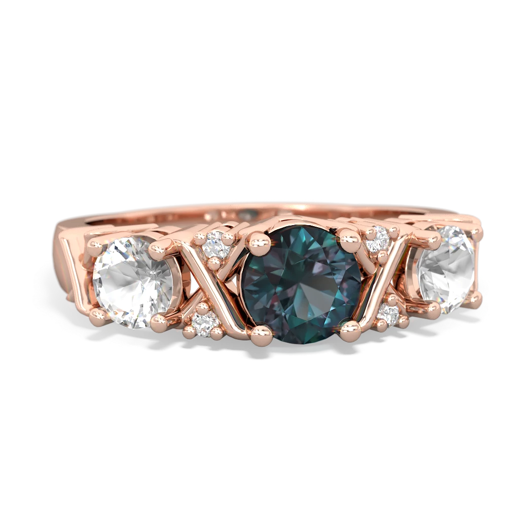 Alexandrite Hugs And Kisses 14K Rose Gold ring R5016