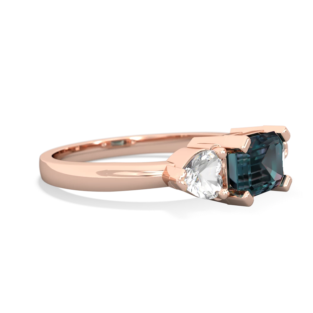 Alexandrite Three Stone 14K Rose Gold ring R5235