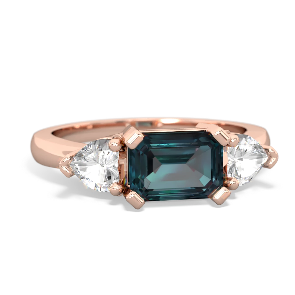 Alexandrite Three Stone 14K Rose Gold ring R5235