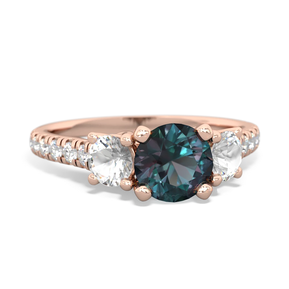 Alexandrite Pave Trellis 14K Rose Gold ring R5500