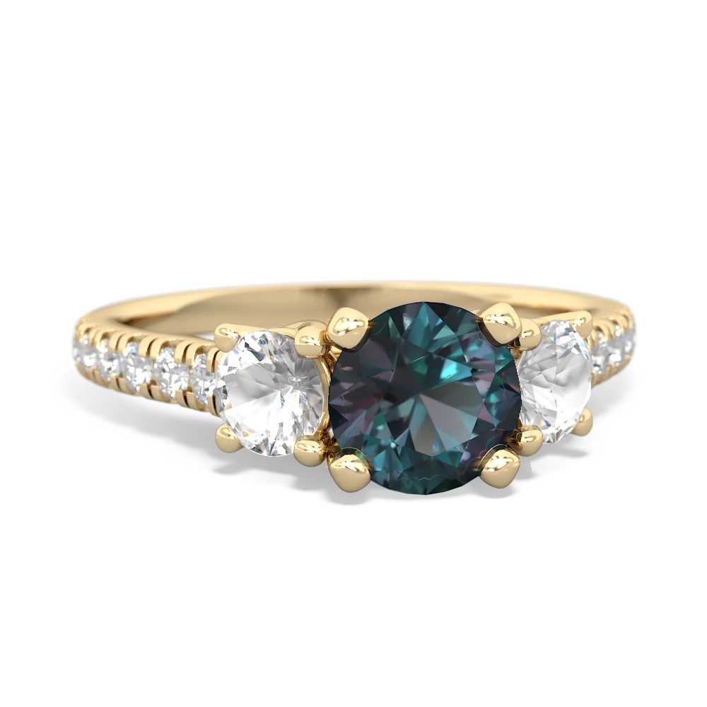 Alexandrite Pave Trellis 14K Yellow Gold ring R5500