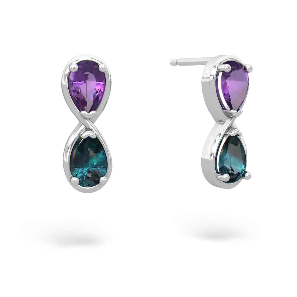 Amethyst Infinity 14K White Gold earrings E5050