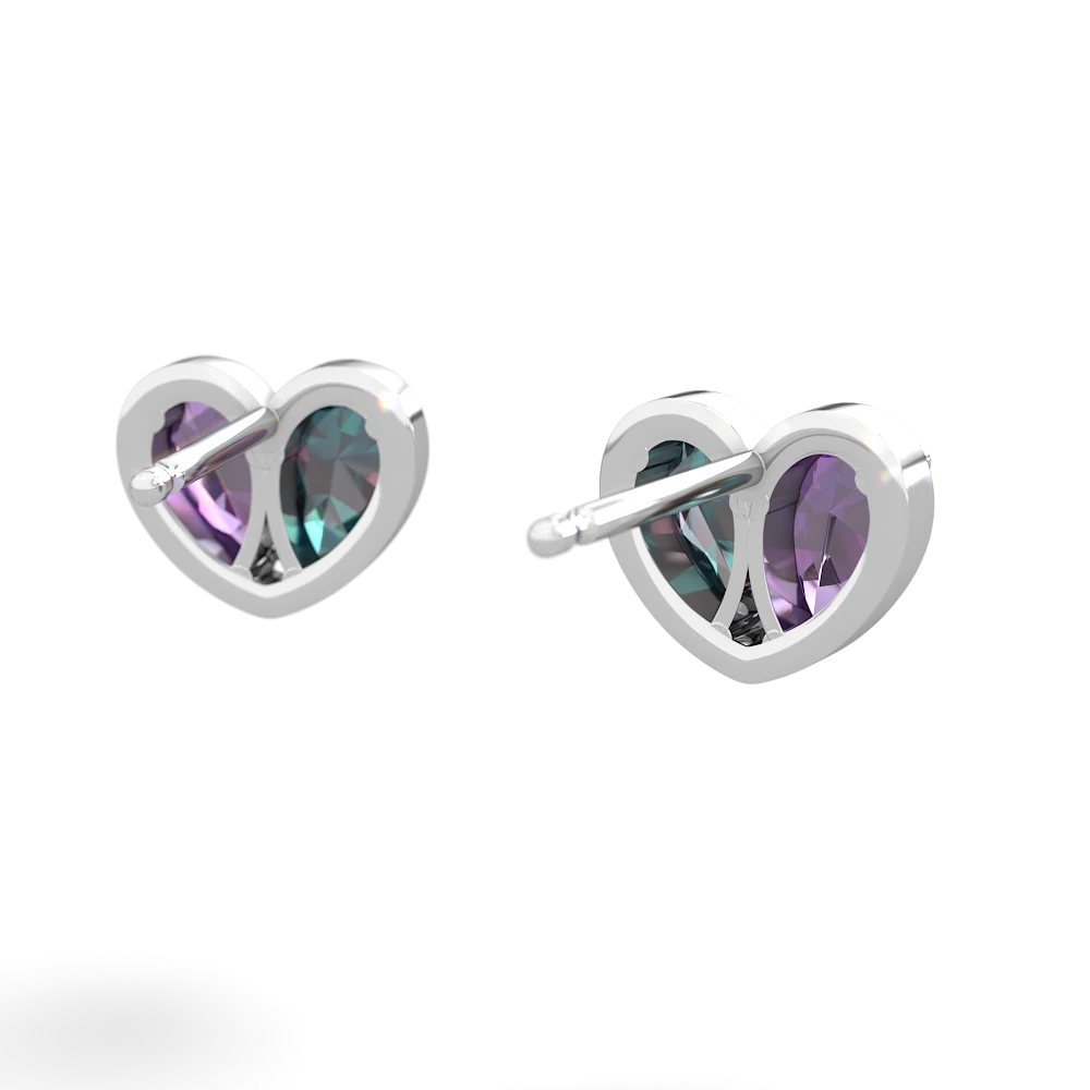 Amethyst 'Our Heart' 14K White Gold earrings E5072