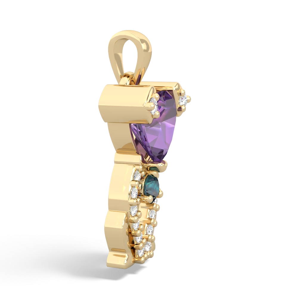 Amethyst Puppy Love 14K Yellow Gold pendant P5800