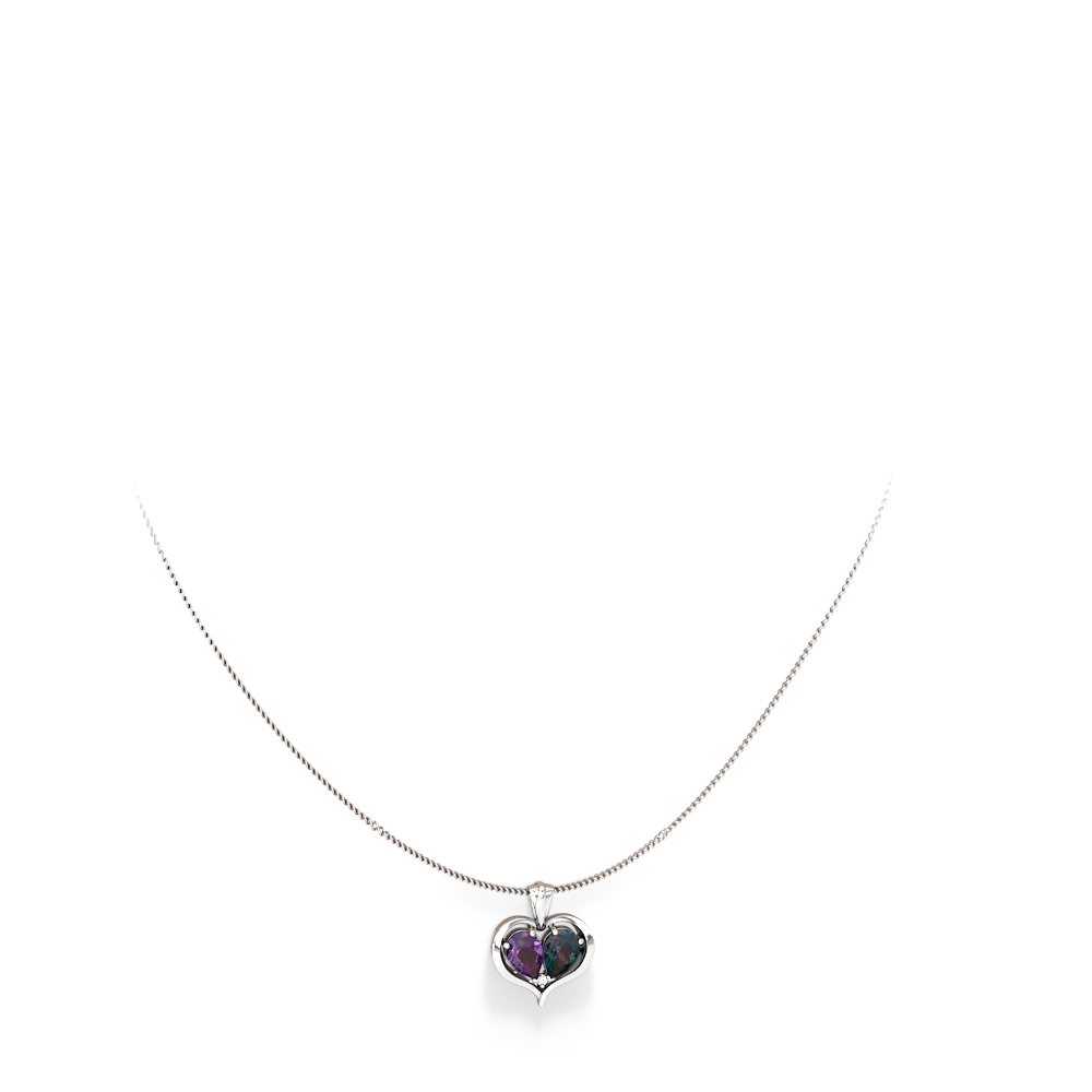 Amethyst Two Become One 14K White Gold pendant P5330