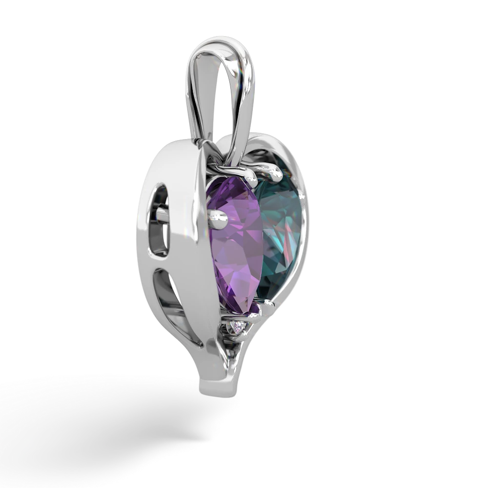 Amethyst Two Become One 14K White Gold pendant P5330