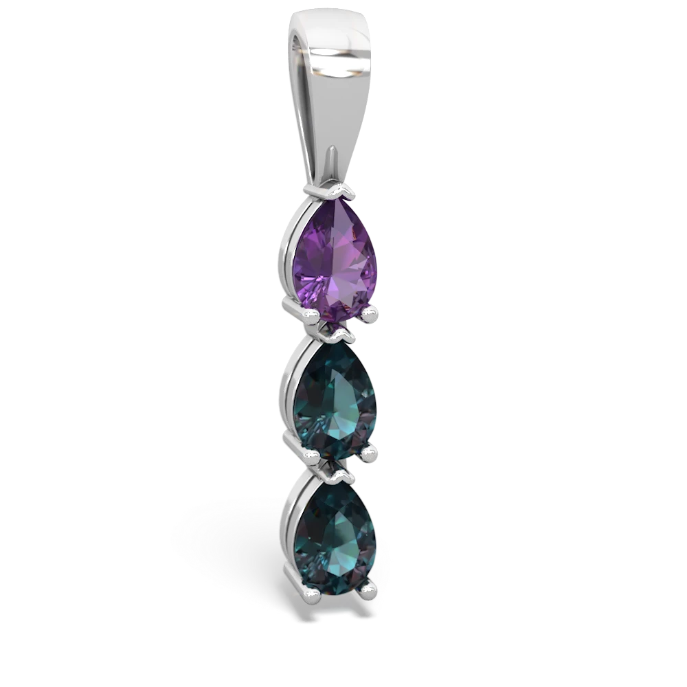 Amethyst Dew Drops 14K White Gold pendant P2251