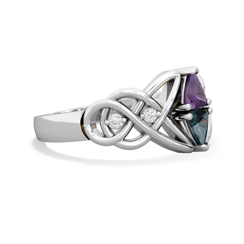 Amethyst Keepsake Celtic Knot 14K White Gold ring R5300