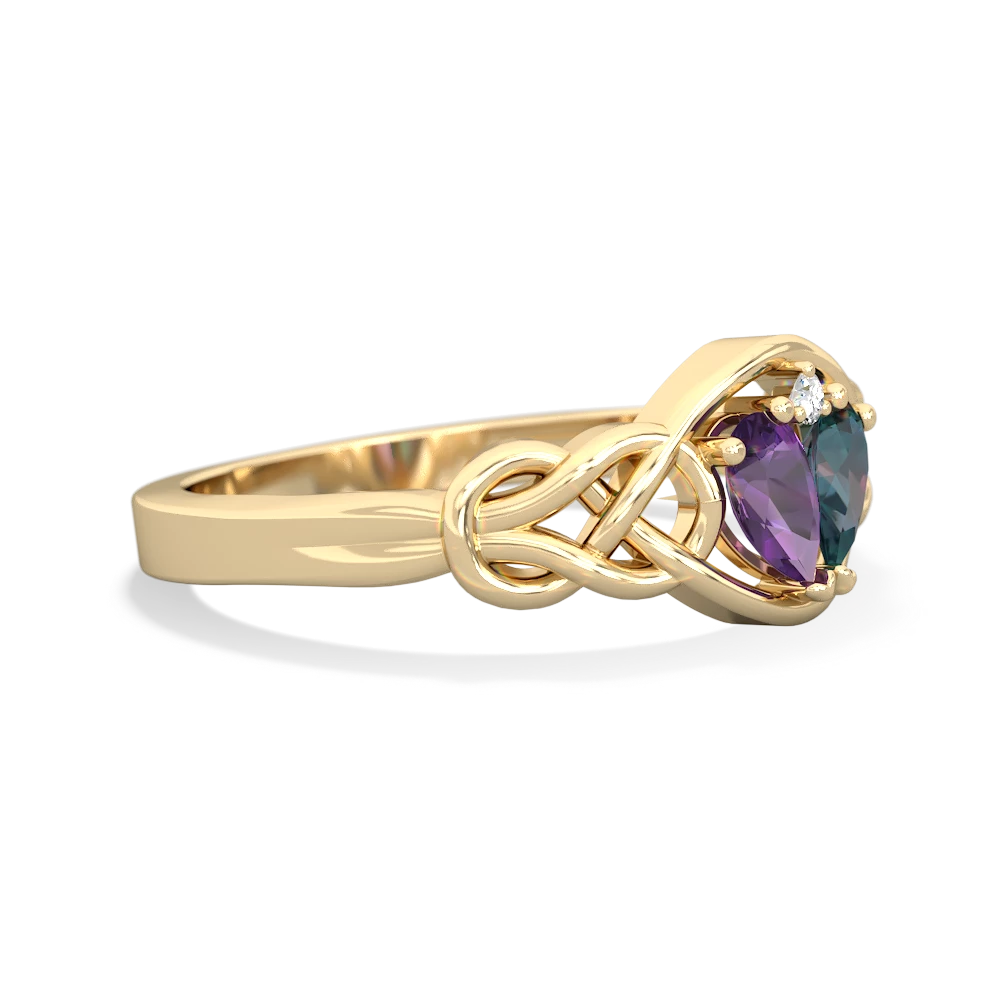 Amethyst Celtic Love Knot 14K Yellow Gold ring R5420