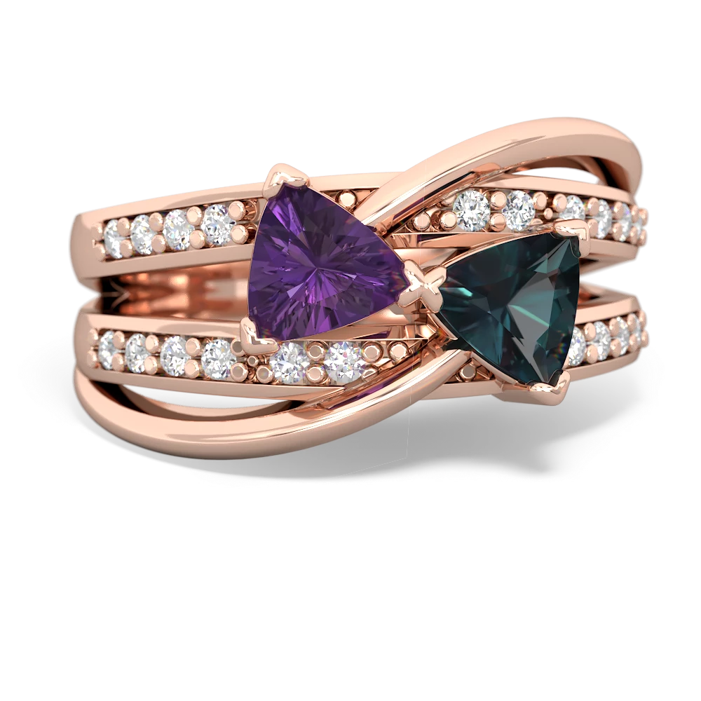 Amethyst Bowtie 14K Rose Gold ring R2360