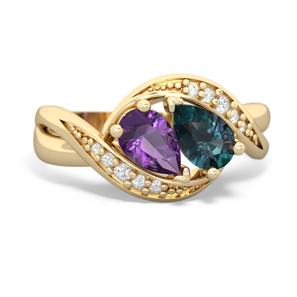 Amethyst Summer Winds 14K Yellow Gold ring R5342