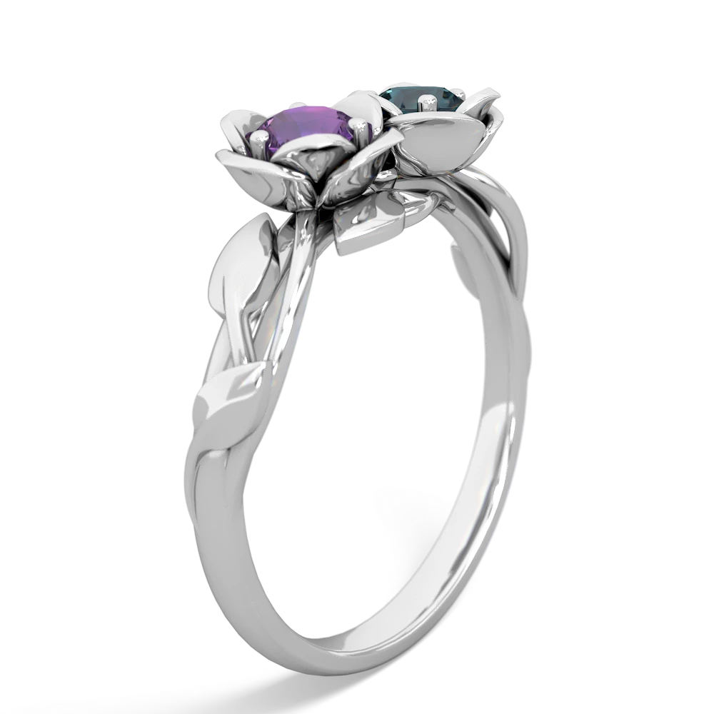 Amethyst Rose Garden 14K White Gold ring R5510