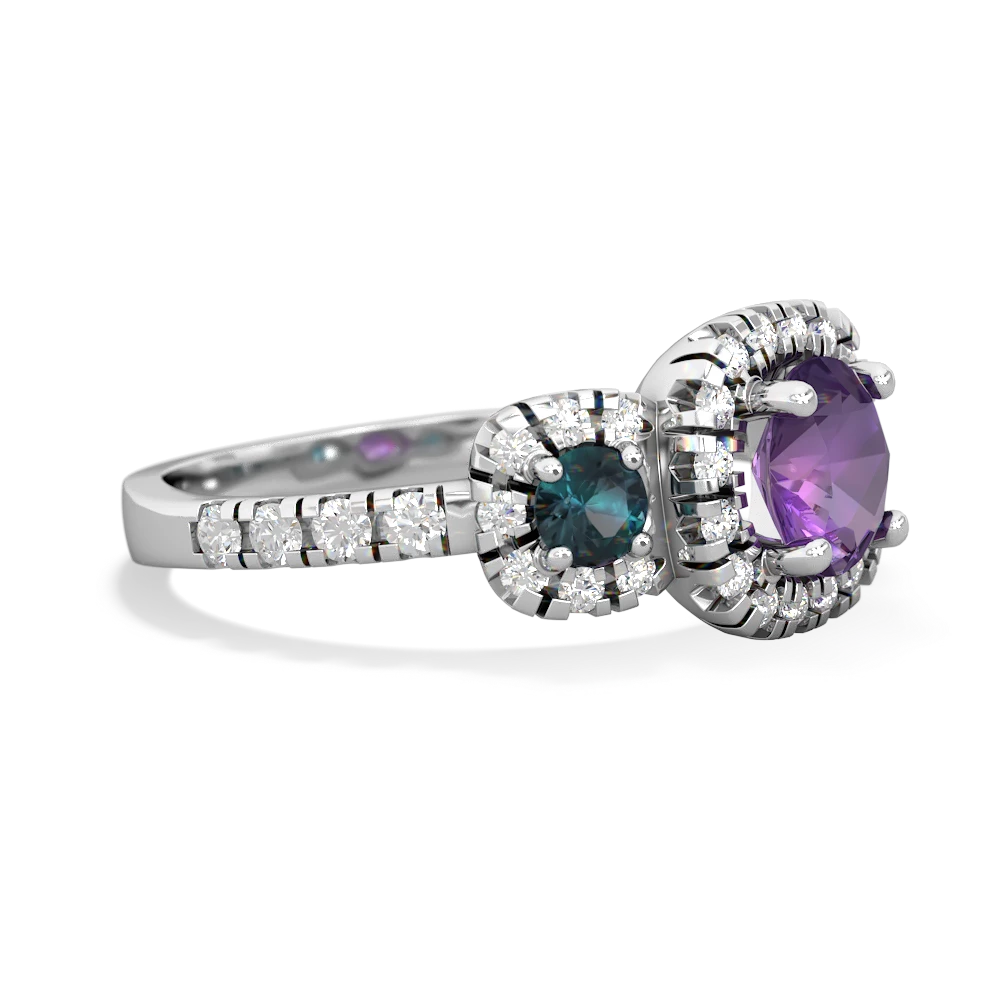 Amethyst Regal Halo 14K White Gold ring R5350