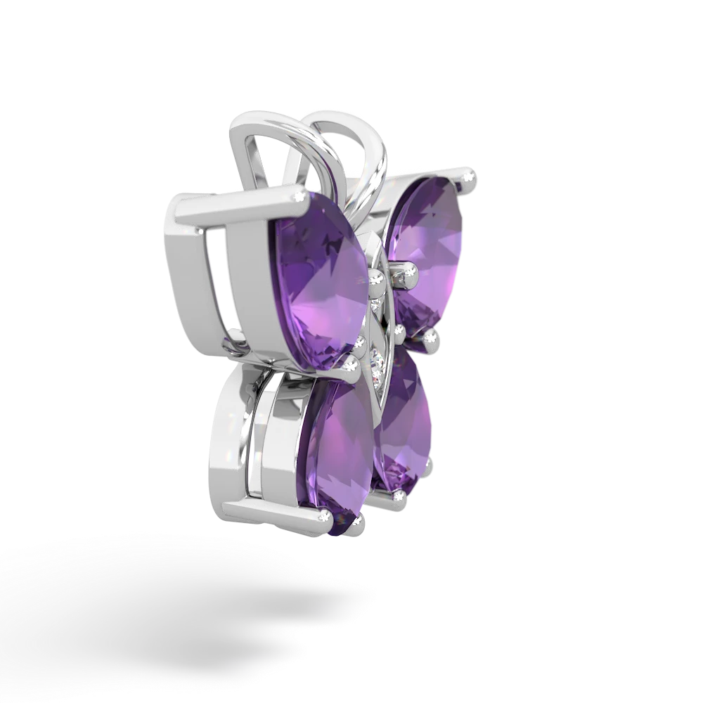 Amethyst Butterfly 14K White Gold pendant P2215