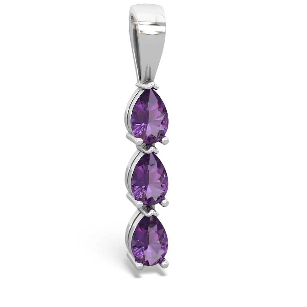 Amethyst Dew Drops 14K White Gold pendant P2251