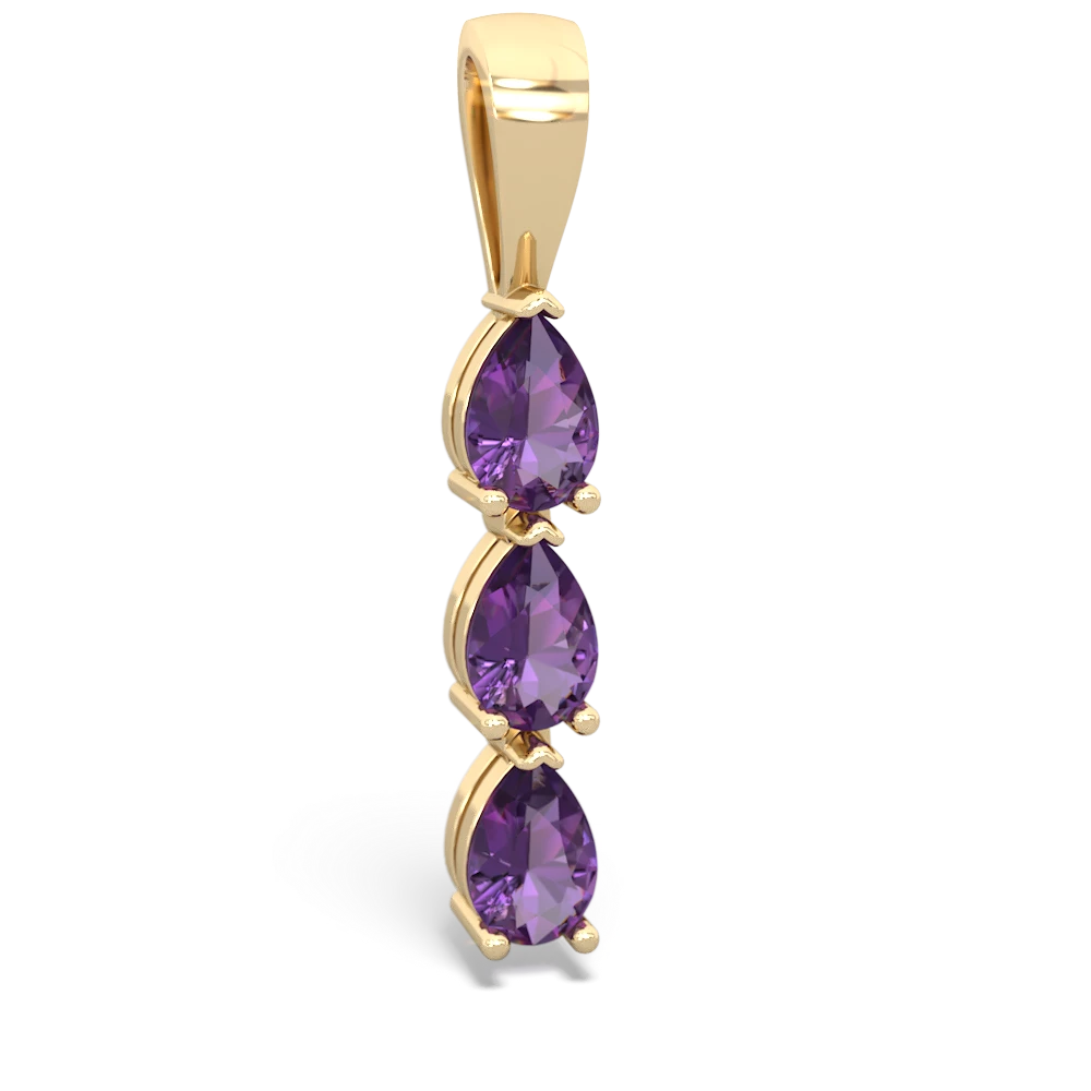 Amethyst Dew Drops 14K Yellow Gold pendant P2251