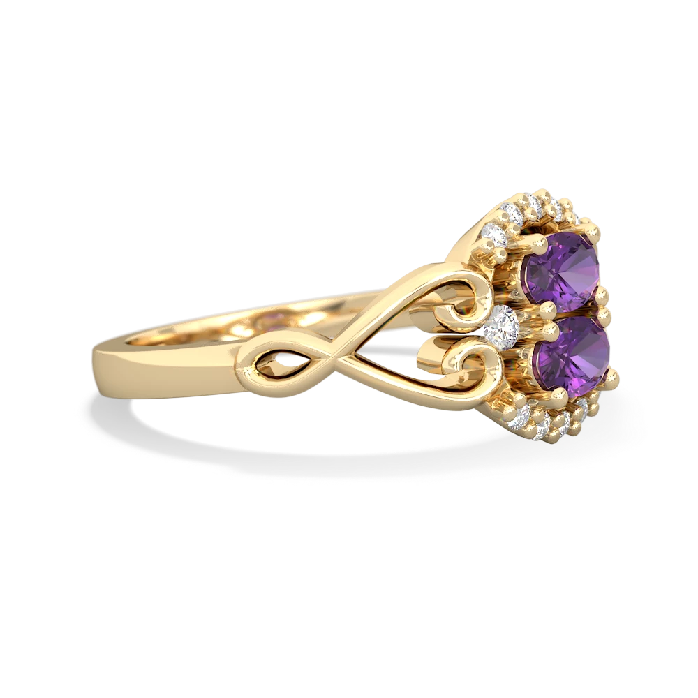 Amethyst Love Nest 14K Yellow Gold ring R5860