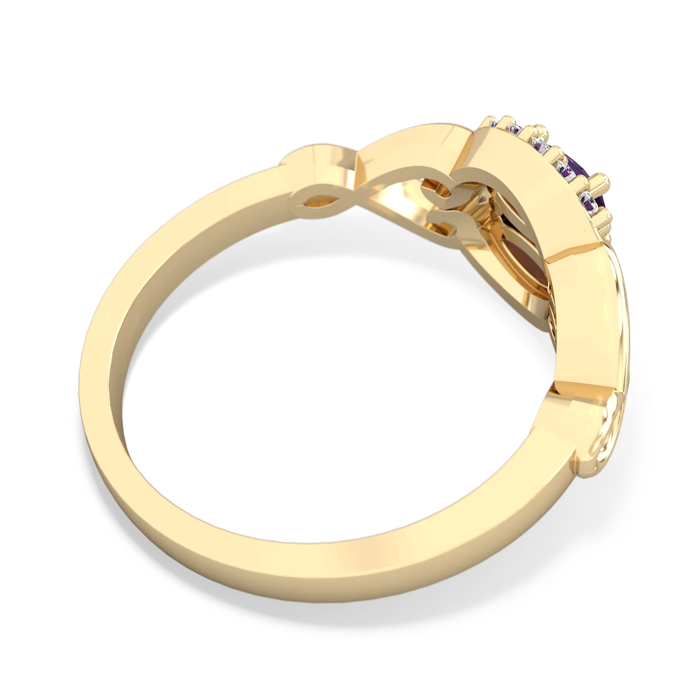 Amethyst Love Nest 14K Yellow Gold ring R5860