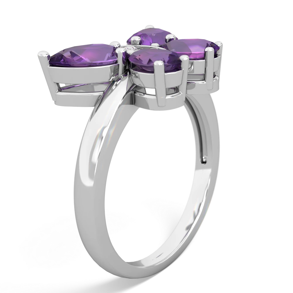 Amethyst Butterfly 14K White Gold ring R2215