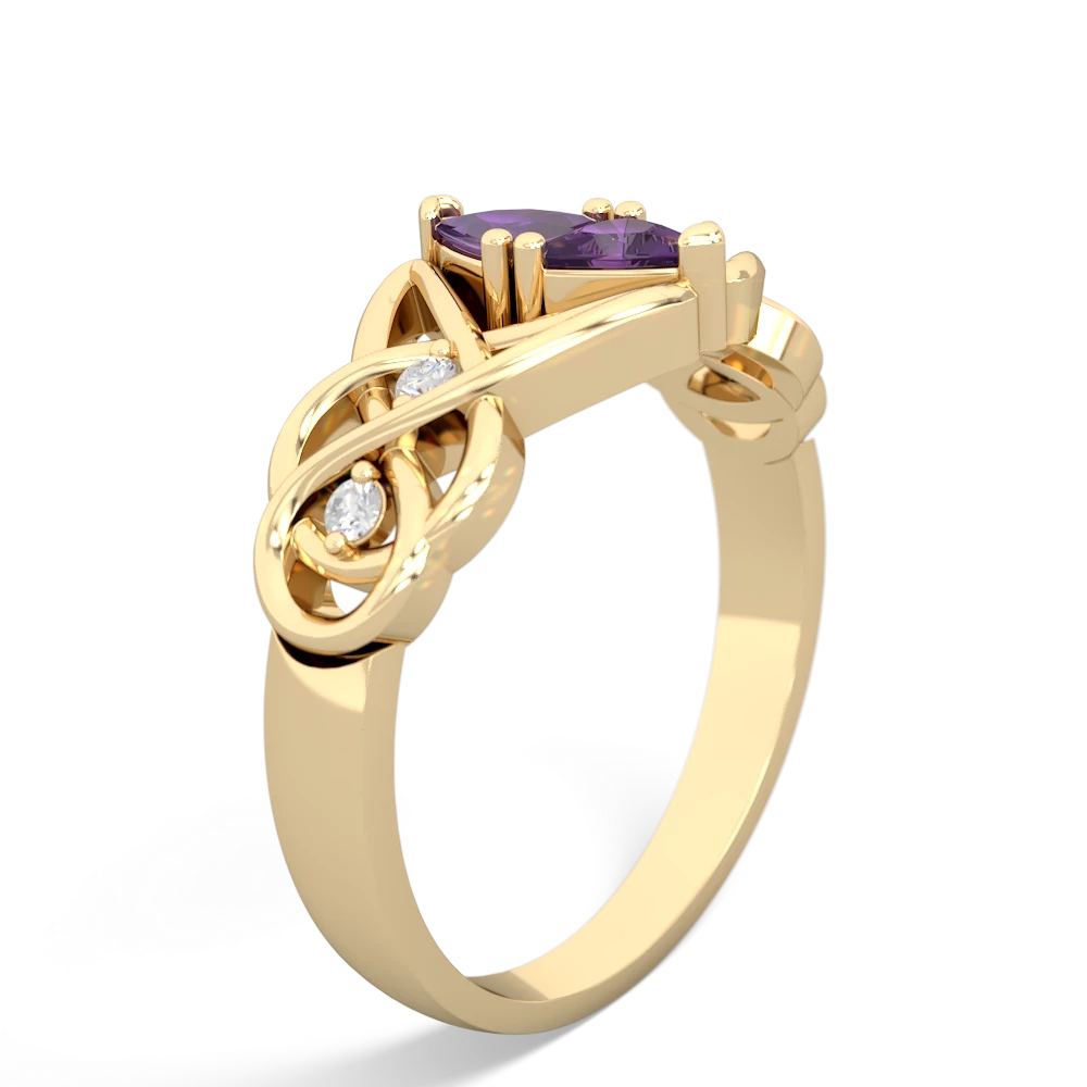 Amethyst Keepsake Celtic Knot 14K Yellow Gold ring R5300