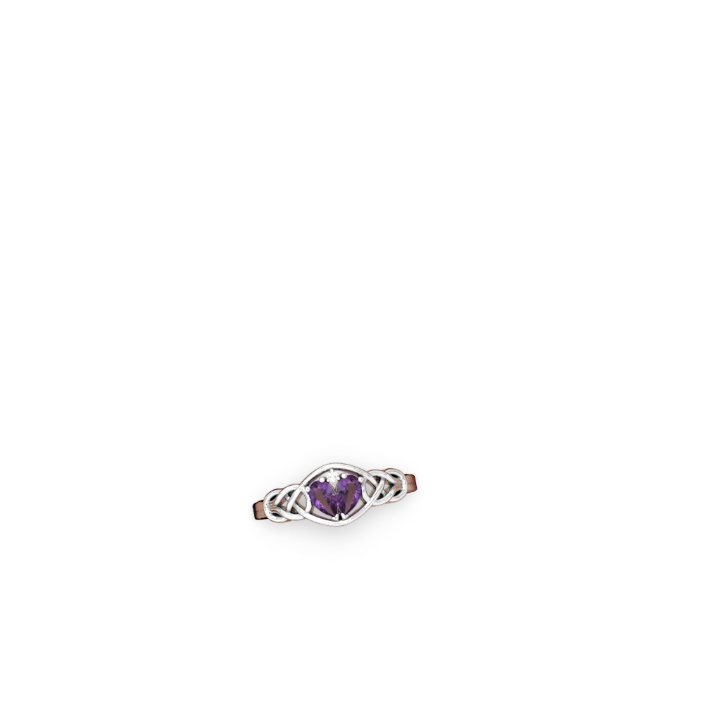 Amethyst Celtic Love Knot 14K White Gold ring R5420