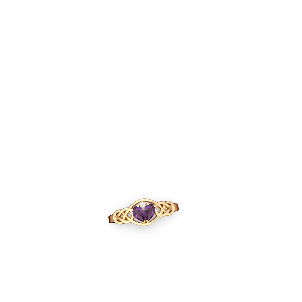 Amethyst Celtic Love Knot 14K Yellow Gold ring R5420