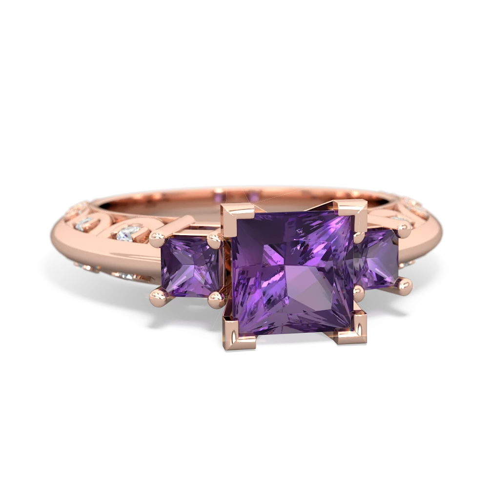 Lab Pink Sapphire Eternal Embrace Engagement 14K Rose Gold ring C2001