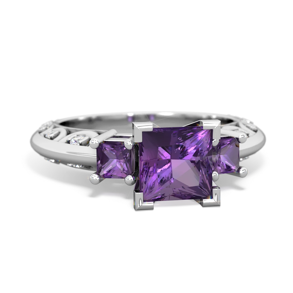 Lab Pink Sapphire Eternal Embrace Engagement 14K White Gold ring C2001