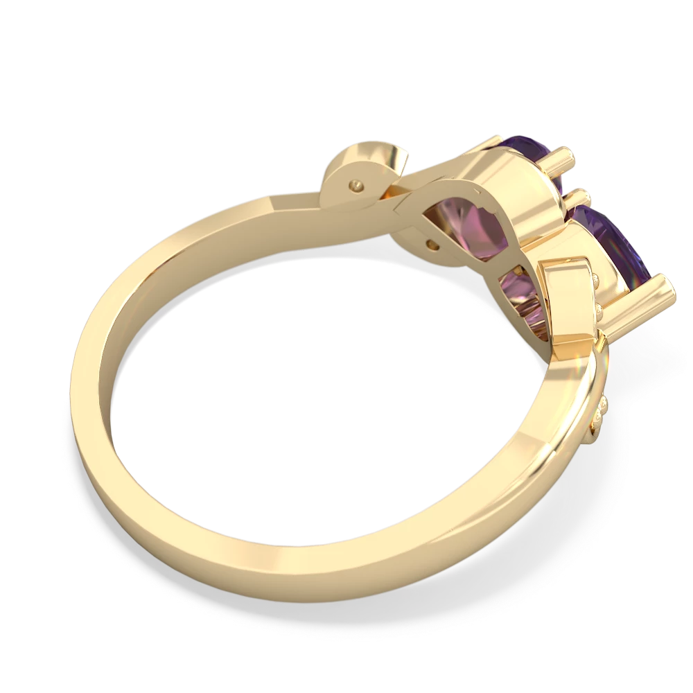 Amethyst Floral Elegance 14K Yellow Gold ring R5790