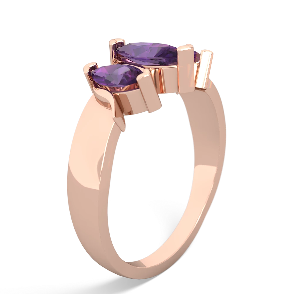 Alexandrite Three Peeks 14K Rose Gold ring R2433