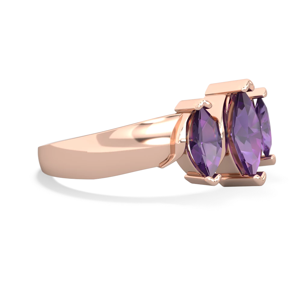 Tanzanite Three Peeks 14K Rose Gold ring R2433