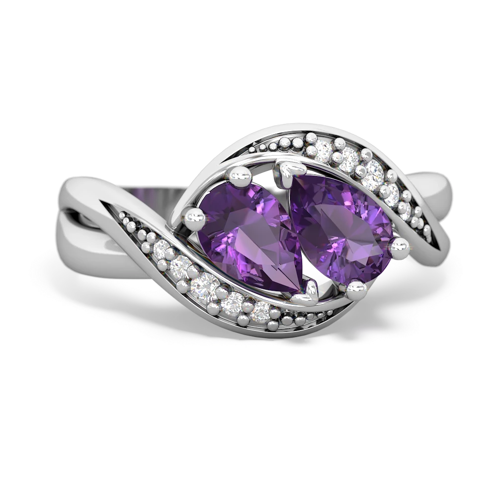 Amethyst Summer Winds 14K White Gold ring R5342